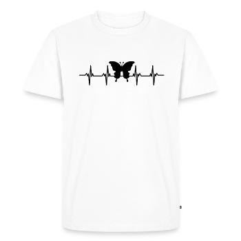 Butterfly Caterpillar Caterpillar Cocoon Fly Flower - Men's Premium Organic T-Shirt - white - Front - Nico (187cm)