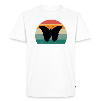 Butterfly Caterpillar Caterpillar Cocoon Fly Flower - Men's Premium Organic T-Shirt - white - Front - Nico (187cm)