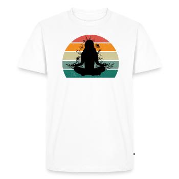 tapis de yoga professeur de yoga position de yoga relaxation yoga - T-shirt Premium bio Homme - blanc - Devant - Nico (187cm)