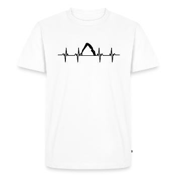 tapis de yoga professeur de yoga position de yoga relaxation yoga - T-shirt Premium bio Homme - blanc - Devant - Nico (187cm)