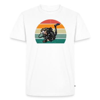 Plongeur Plongée Plongée Oxygène Plongée - T-shirt Premium bio Homme - blanc - Devant - Nico (187cm)