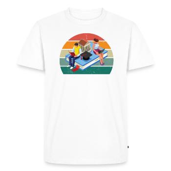 Étudier les études étudiantes Diplôme Bachelor Université - T-shirt Premium bio Homme - blanc - Devant - Nico (187cm)