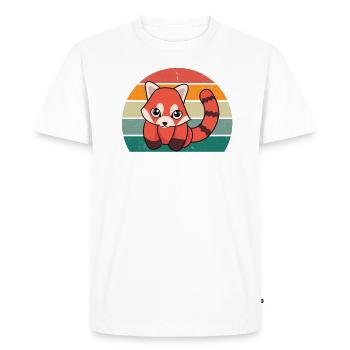 Red Pandas Red Panda Bamboo Asia Red Panda Bear - Men's Premium Organic T-Shirt - white - Front - Nico (187cm)
