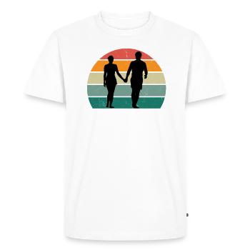 Mariage Mariage Petit ami Petite amie Mariage Amour - T-shirt Premium bio Homme - blanc - Devant - Nico (187cm)
