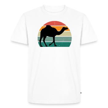 Chameaux Chameau Désert Arabie Dromadaire Chameau - T-shirt Premium bio Homme - blanc - Devant - Nico (187cm)