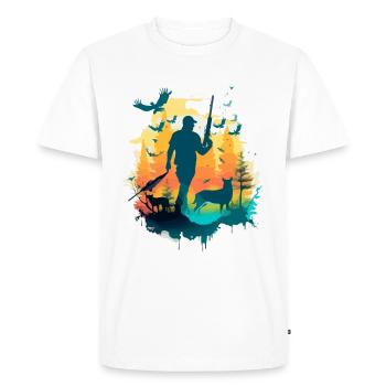 Marc the Hunter - Men's Premium Organic T-Shirt - white - Front - Nico (187cm)