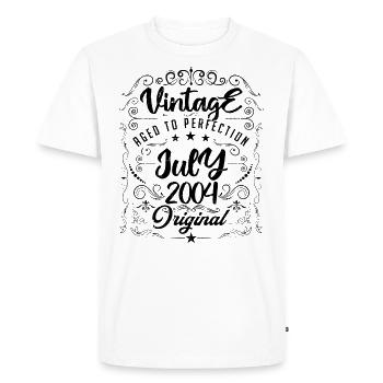 Vintage Né(e) en juillet 2004 anniversaire Juillet - T-shirt Premium bio Homme - blanc - Devant - Nico (187cm)