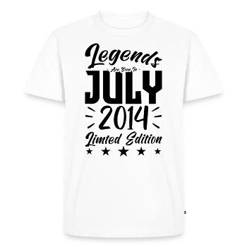 Naissance En Juillet 2014. Cadeau d'anniversaire. - T-shirt Premium bio Homme - blanc - Devant - Nico (187cm)