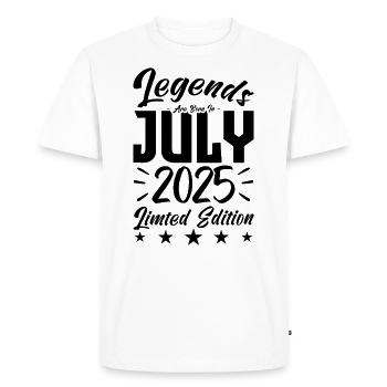 Naissance En Juillet 2025. Cadeau d'anniversaire. - T-shirt Premium bio Homme - blanc - Devant - Nico (187cm)