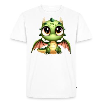Dragon Fantasy Drawing - Men's Premium Organic T-Shirt - white - Front - Nico (187cm)