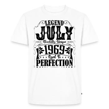 Juillet 1969. Cadeau d'Anniversaire juillet 1969. - T-shirt Premium bio Homme - blanc - Devant - Nico (187cm)