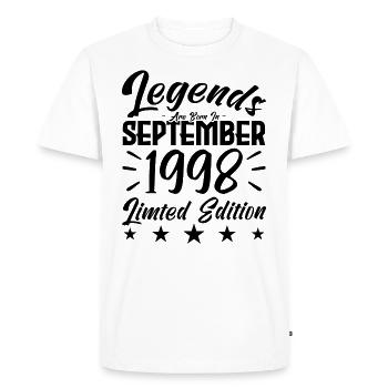 Born in September 1998. Gift from September. - Men's Premium Organic T-Shirt - white - Front - Nico (187cm)