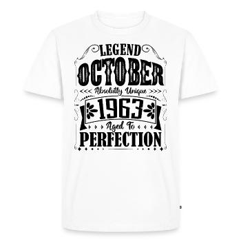 October 1963. October 1963 Birthday Gift. - Men's Premium Organic T-Shirt - white - Front - Nico (187cm)