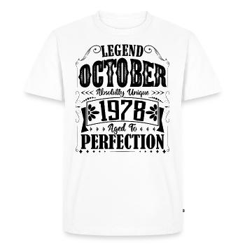 Octobre 1978. Cadeau d'Anniversaire octobre 1978. - T-shirt Premium bio Homme - blanc - Devant - Nico (187cm)