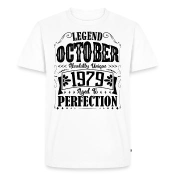 Octobre 1979. Cadeau d'Anniversaire octobre 1979. - T-shirt Premium bio Homme - blanc - Devant - Nico (187cm)
