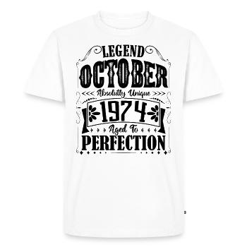 October 1974. October 1974 Birthday Gift. - Men's Premium Organic T-Shirt - white - Front - Nico (187cm)