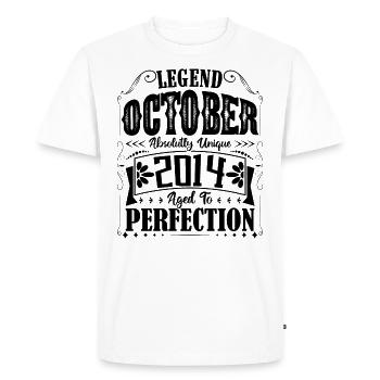 October 2014. October 2014 Birthday Gift. - Men's Premium Organic T-Shirt - white - Front - Nico (187cm)