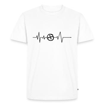 Geocaching Heartbeat Ekg Pulse Geocacher Geocache - Men's Premium Organic T-Shirt - white - Front - Nico (187cm)