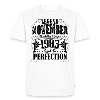 Novembre 1983. Cadeau d'Anniversaire novembre 1983 - T-shirt Premium bio Homme - blanc - Devant - Nico (187cm)