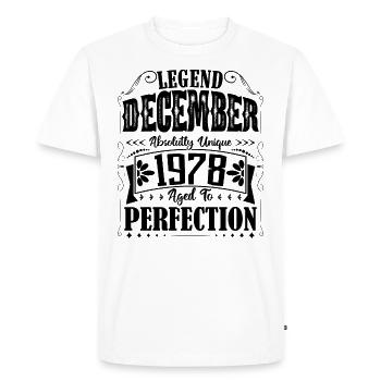 Décembre 1978. Cadeau d'Anniversaire decembre 1978 - T-shirt Premium bio Homme - blanc - Devant - Nico (187cm)