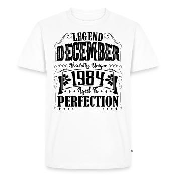 December 1984. December 1984 Birthday Gift - Men's Premium Organic T-Shirt - white - Front - Nico (187cm)