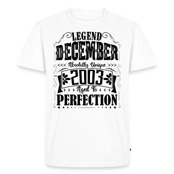 Décembre 2003. Cadeau d'Anniversaire decembre 2003 - T-shirt Premium bio Homme - blanc - Devant - Nico (187cm)
