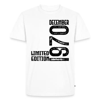 Cadeau Anniversaire Décembre 1970. Decembre 1970. - T-shirt Premium bio Homme - blanc - Devant - Nico (187cm)