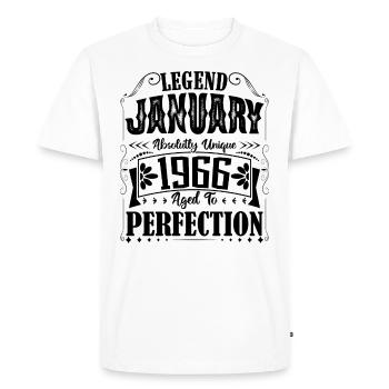 Janvier 1966. Cadeau d'Anniversaire janvier 1966. - T-shirt Premium bio Homme - blanc - Devant - Nico (187cm)