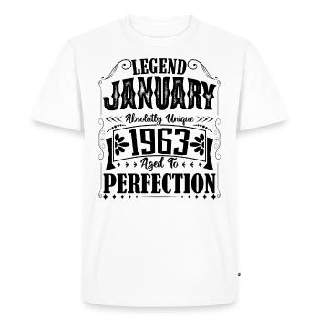 January 1963. January 1963 Birthday Gift. - Men's Premium Organic T-Shirt - white - Front - Nico (187cm)