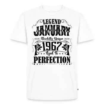 January 1967. January 1967 Birthday Gift. - Men's Premium Organic T-Shirt - white - Front - Nico (187cm)