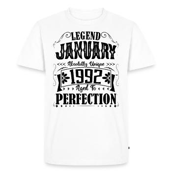 January 1992. January 1992 Birthday Gift. - Men's Premium Organic T-Shirt - white - Front - Nico (187cm)