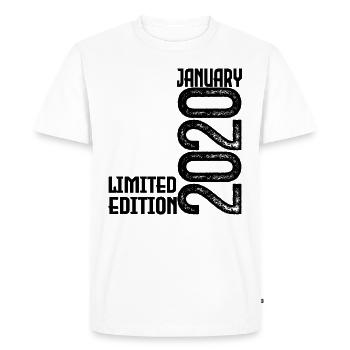 Cadeau Anniversaire Janvier 2020. January 2020. - T-shirt Premium bio Homme - blanc - Devant - Nico (187cm)