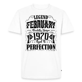 February 1970. February 1970 Birthday Gift. - Men's Premium Organic T-Shirt - white - Front - Nico (187cm)