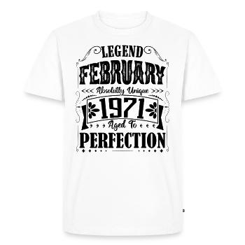 Février 1971. Cadeau d'Anniversaire février 1971. - T-shirt Premium bio Homme - blanc - Devant - Nico (187cm)