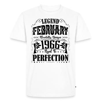 Février 1966. Cadeau d'Anniversaire février 1966. - T-shirt Premium bio Homme - blanc - Devant - Nico (187cm)