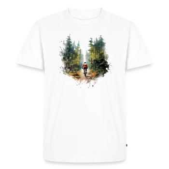 Chemise de vélo de vélo de montagne pour votre aventure - T-shirt Premium bio Homme - blanc - Devant - Nico (187cm)