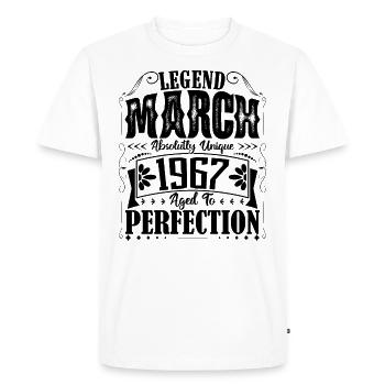 March 1967. March 1967 Birthday Gift. March. - Men's Premium Organic T-Shirt - white - Front - Nico (187cm)