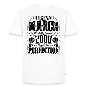 March 2000. March 2000 Birthday Gift. March. - Men's Premium Organic T-Shirt - white - Front - Nico (187cm)