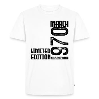 Cadeau Anniversaire Mars 1970. March 1970. mars - T-shirt Premium bio Homme - blanc - Devant - Nico (187cm)