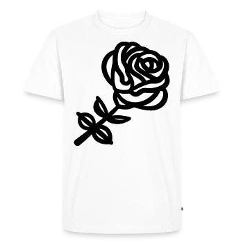 Pink Flower - Men's Premium Organic T-Shirt - white - Front - Nico (187cm)