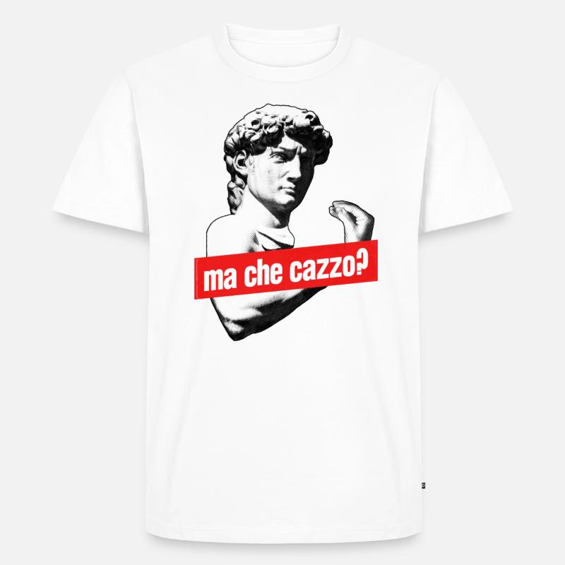 David - Ma Che Cazzo - Männer Premium Bio T-Shirt - Weiß