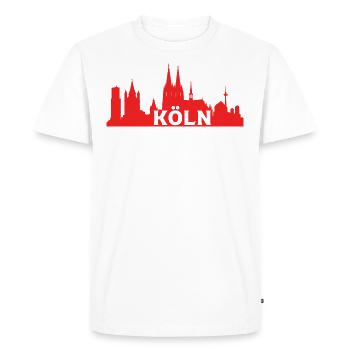Ville de Cologne Ville de la cathédrale de Cologne Skyline Cologne - T-shirt Premium bio Homme - blanc - Devant - Nico (187cm)