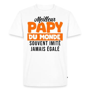 Meilleur papy du monde cadeau Papy grand père - T-shirt Premium bio Homme - blanc - Devant - Nico (187cm)