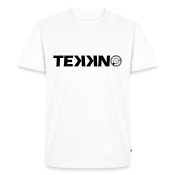 Logo Tekkno - T-shirt Premium bio Homme - blanc - Devant - Nico (187cm)