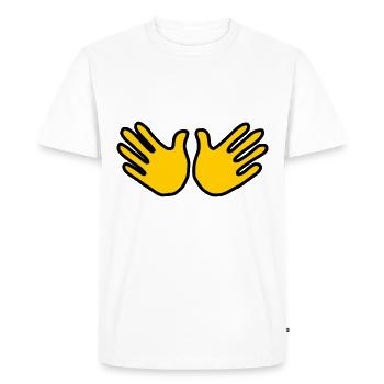 Emoji Hand Open Sketch Color - T-shirt Premium bio Homme - blanc - Devant - Nico (187cm)
