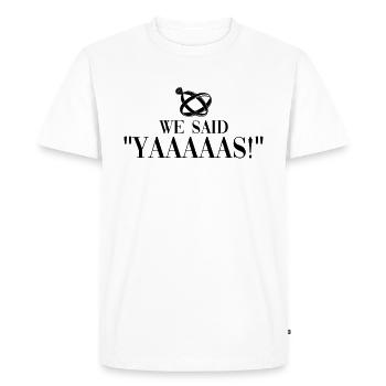 Mariage Tenue partenaire marié - T-shirt Premium bio Homme - blanc - Devant - Nico (187cm)