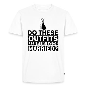 Mariage Tenue partenaire marié - T-shirt Premium bio Homme - blanc - Devant - Nico (187cm)