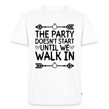 Mariage Tenue partenaire marié - T-shirt Premium bio Homme - blanc - Devant - Nico (187cm)