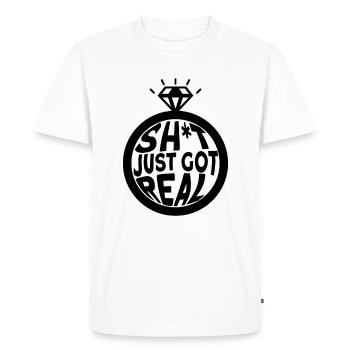 Mariage Tenue partenaire marié - T-shirt Premium bio Homme - blanc - Devant - Nico (187cm)
