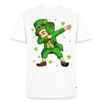 Pickleball Dabbing Leprechaun St Patrick's Day - Men's Premium Organic T-Shirt - white - Front - Nico (187cm)